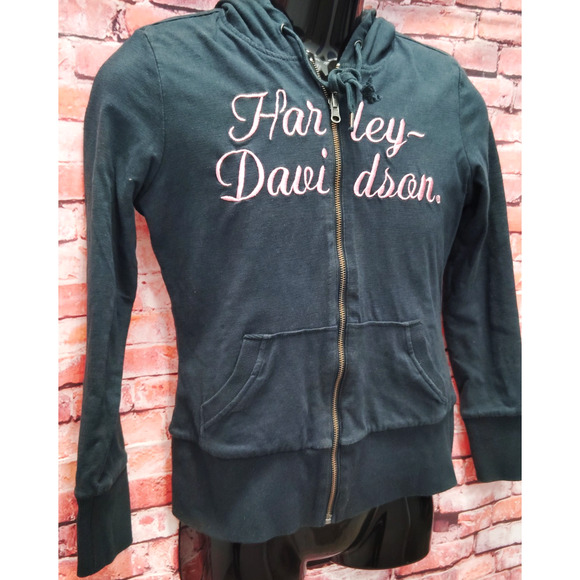 HARLEY DAVIDSON REVERSIBLE WOMENS HOODIE SWEATSHIRT S FLORAL LEOPARD PRINT - Picture 3 of 10